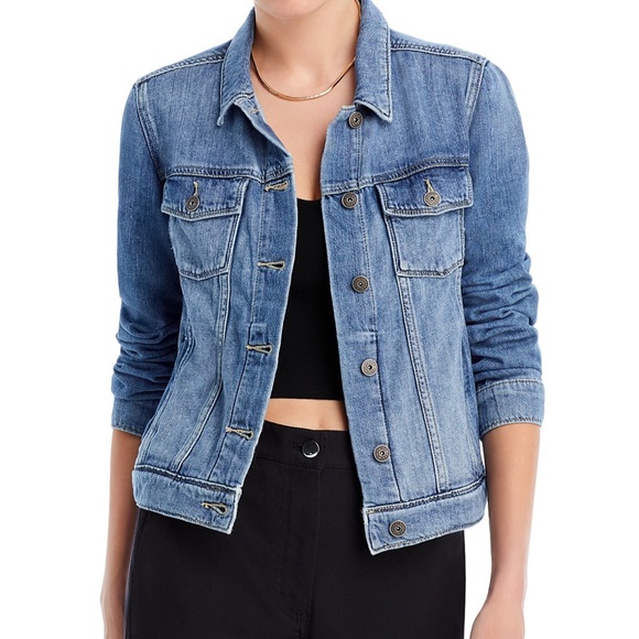 NWT Distressed DARK Denim Jacket - Picture 1 of 4